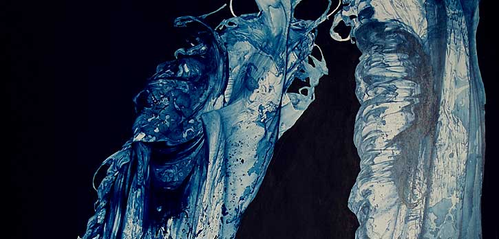 "Figurative Landschaft Blau", Unikat von Bernd Miesing