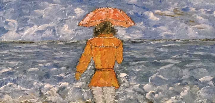 "Mädchen mit Schirm", Unikat von Sabine Striedelmeyer