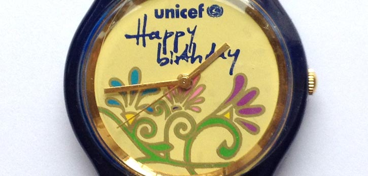 "Happy Birthday", Armbanduhr von UNICEF